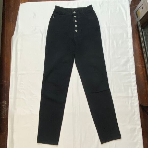 Vintage BONGO Button Fly Gene Montsano Black Denim Jeans Size 3 Y2K 2000s Grunge - Picture 3 of 13